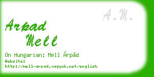 arpad mell business card